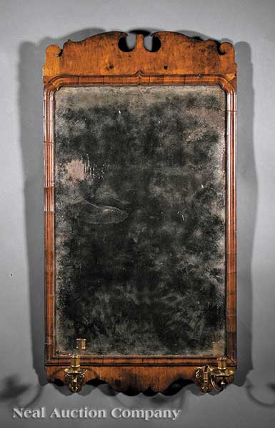 A George II Walnut Mirror mid 18th 141d45