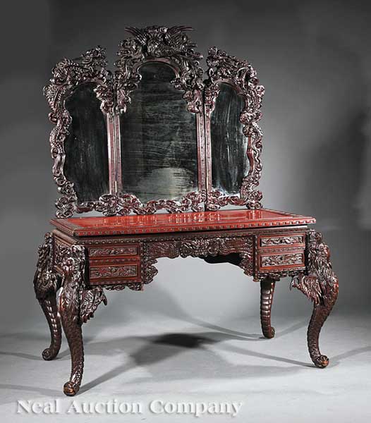 An Antique Chinese Carved Hardwood