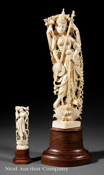 Two Indian or Southeast Asian Carved