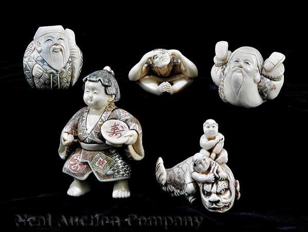 A Group of Four Japanese Ivory 141d91