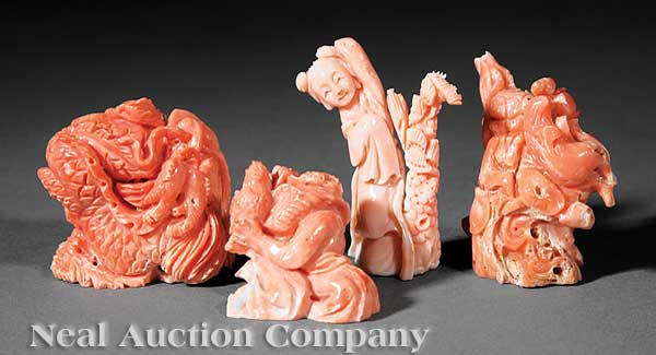 A Collection of Four Chinese Carved