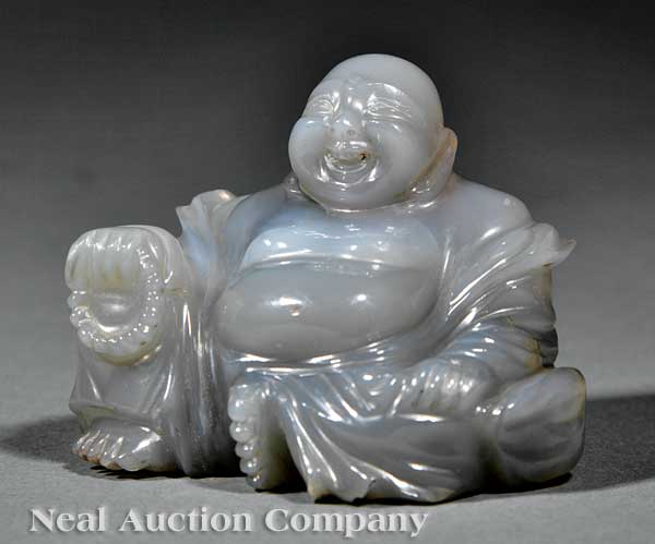 A Chinese Carved Smokey Grey Agate 141dae