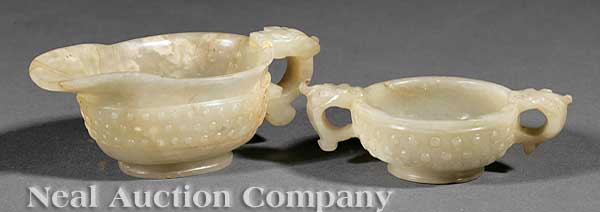 Two Antique Chinese Carved Celadon 141da6