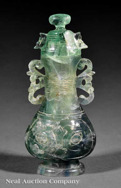 A Chinese Carved Green Quartz Covered 141dc2