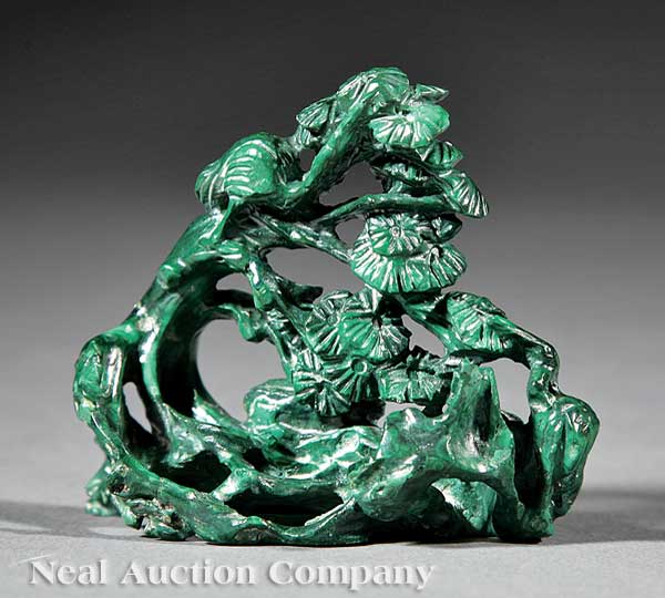 A Chinese Carved Malachite Model