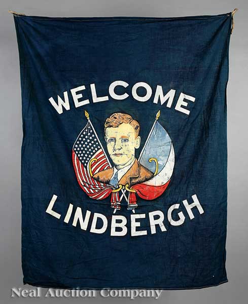 A Charles Lindbergh Welcome Banner c.