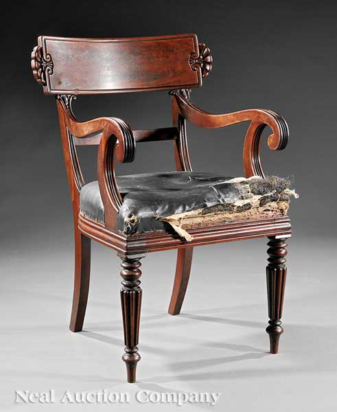 A William IV Carved Mahogany Armchair