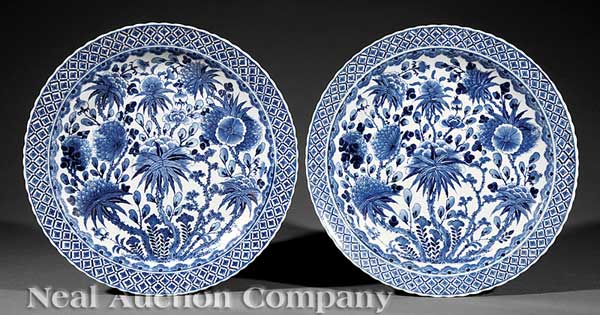 A Pair of Chinese Export Blue and