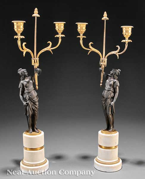 A Pair of Empire Gilt and Patinated 141f88