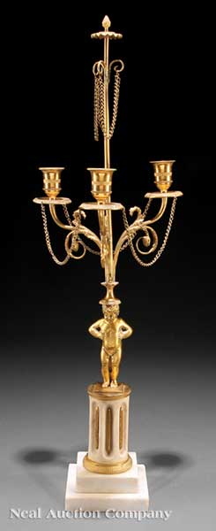 A French Empire Gilt Bronze Three Light 141f9d