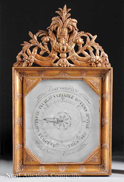 A Louis Philippe Carved Giltwood Barometer