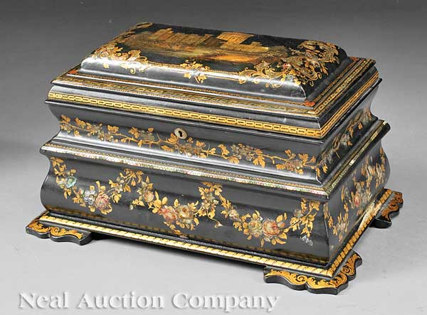 A Very Fine English Ebonized Polychrome