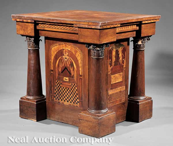 A Rare American Inlaid Exotic Woods 142000