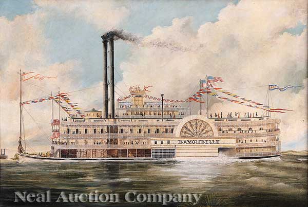 Southern School 19th c. "The Steamboat