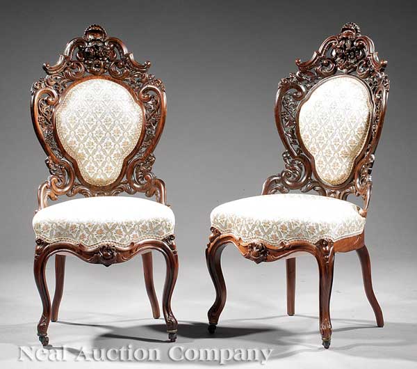 A Pair of American Rococo Carved
