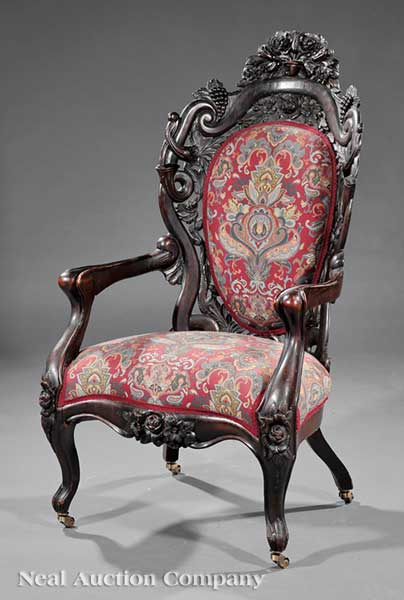 An American Rococo Carved and Laminated