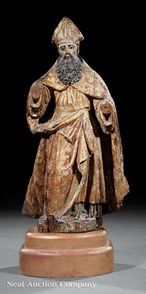 A Polychromed and Carved Wood Figure 142040