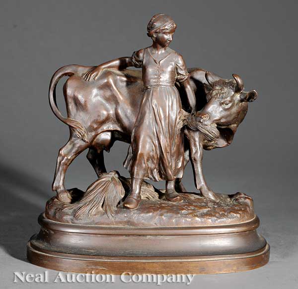 A French Bronze of a Farm Girl