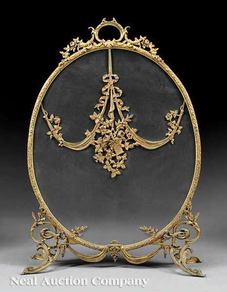 A Louis XVI-Style Bronze Firescreen