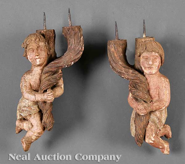 A Pair of Antique Continental Carved 14206d