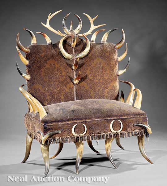 An American Longhorn Settee 19th 1420a0