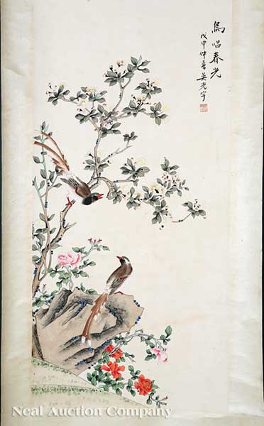 Chinese School 20th c Birds Blossoms 14210b