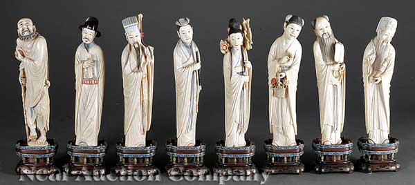 A Set of Eight Chinese Stained 142112