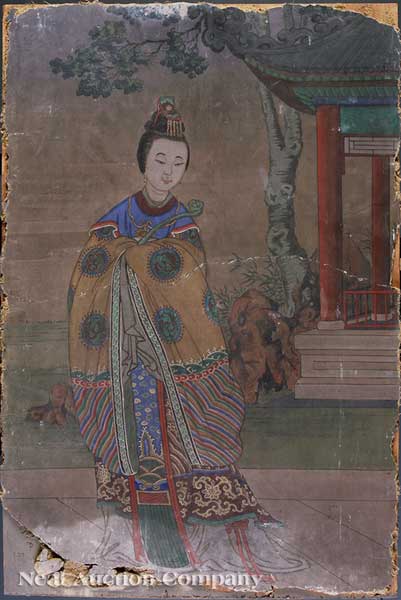 A Chinese Fresco Painting Qing 14213d