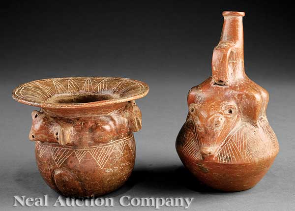 Two Pre Columbian Pottery Vessels 14215e