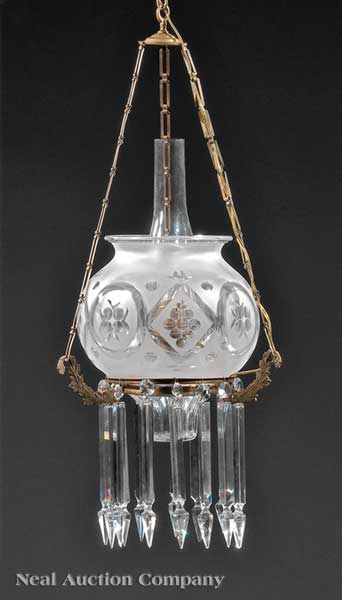 An American Brass and Glass Hanging