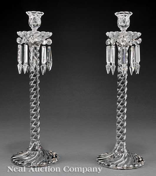 A Tall Pair of Antique French Glass 1421fd