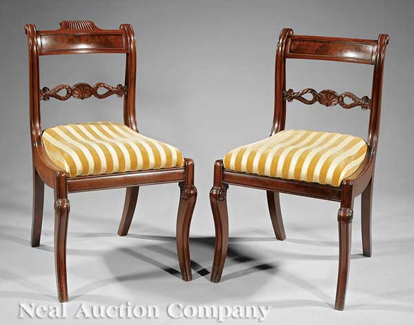 Two American Classical Carved Mahogany