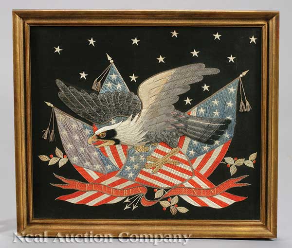 A Fine Framed Needlework "The American