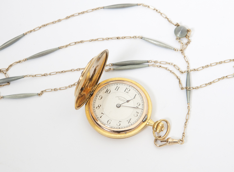 A ladys hunter case pocket watch and