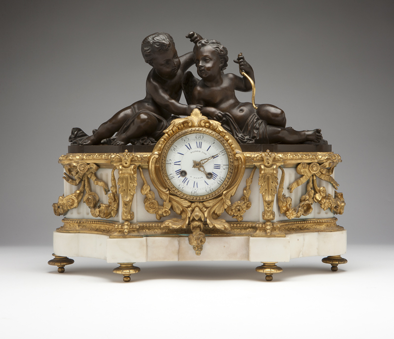 A Napoleon III gilt and patinated