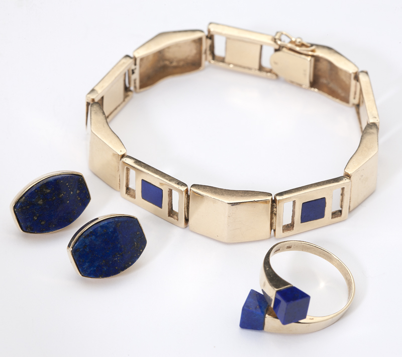 A collection of lapis lazuli and gold