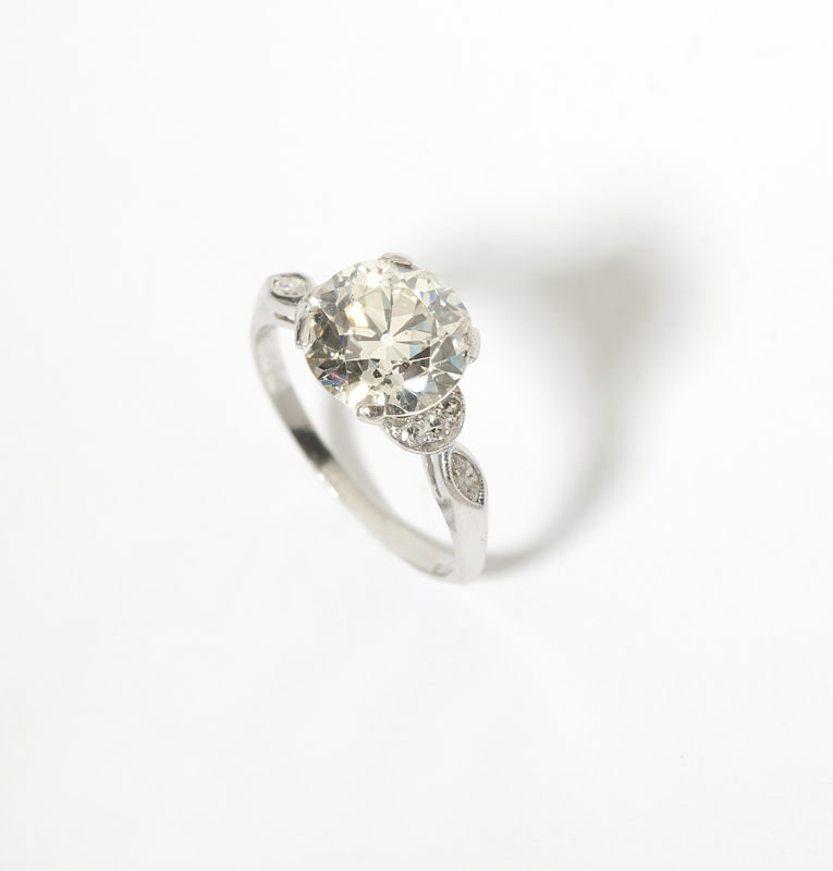 A diamond and platinum ring Centering