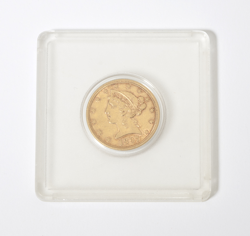 An 1897 US Five Dollar gold coin 1pc