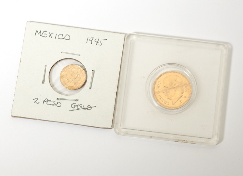 Two Mexican gold coins Comprising  142389