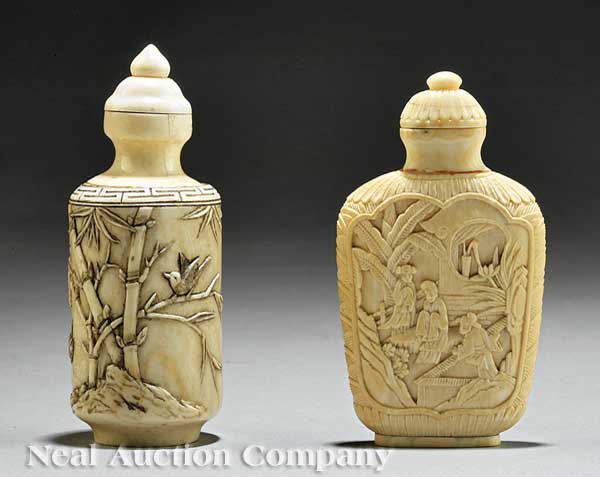 Two Chinese Carved Ivory Snuff 13fd37