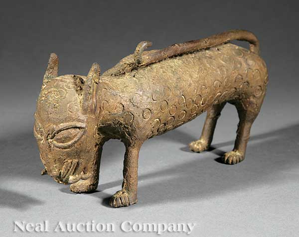 A Nigerian Benin-Style Bronze Figure