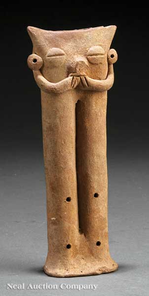 A Pre-Columbian Pottery Flute Colima