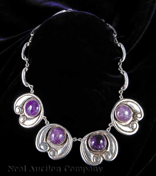 A Mexican Silver and Amethyst Necklace 13fdd3