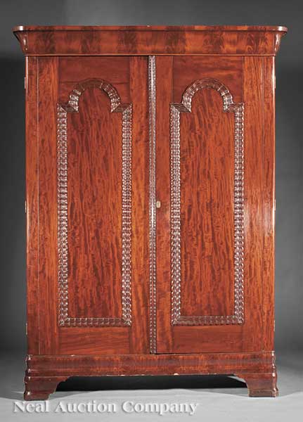 An American Classical Mahogany Armoire