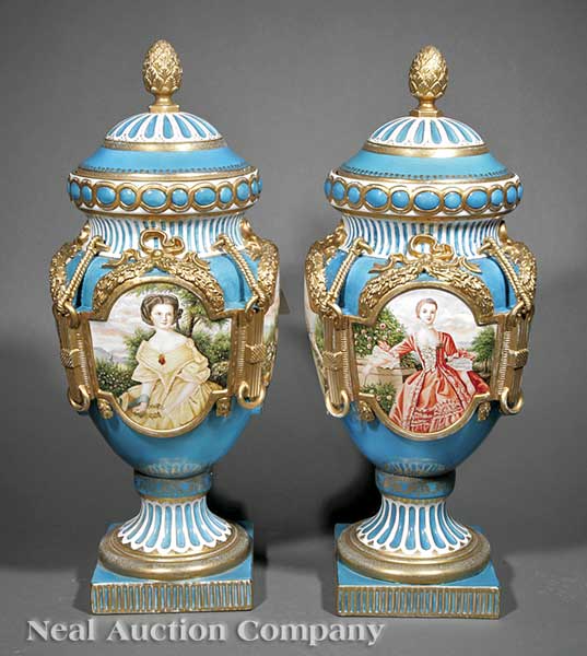 A Pair of Large Continental Polychrome 13fe1d
