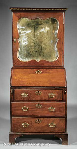 A Georgian Mahogany Bureau Bookcase