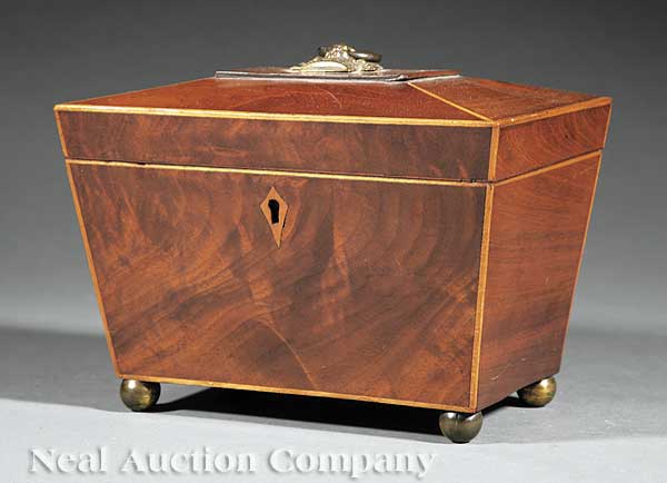 An English Inlaid Mahogany Sarcophagus-Form