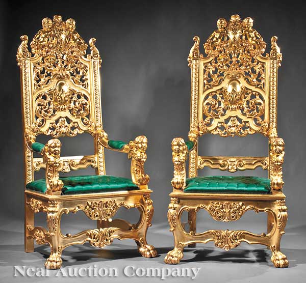 A Pair of Highly Carved Gilt Throne 13fe7d