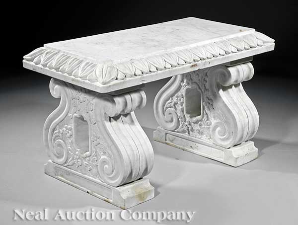 A Marble Garden Bench late 19th early 13fe93