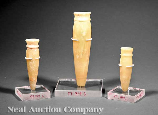 A Group of Three Egyptian Alabaster 1400be